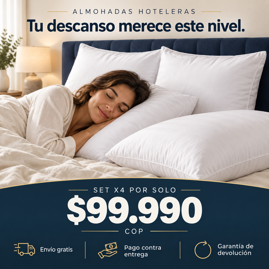 Set x4 Almohadas Hoteleras Premium La sensación de dormir en un hotel 5 estrellas